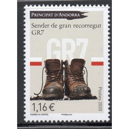 Timbre Andorre Yvert No 843 Randonnée neuf ** 2020