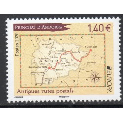 Timbre Andorre Yvert No 844 Europa, voies postales neuf ** 2020