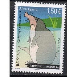 Timbre Andorre Yvert No 859 Europa, especes sauvages desman neuf ** 2021