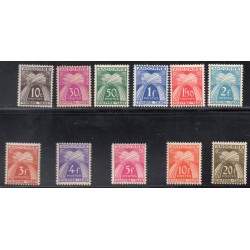 Timbres Andorre Taxe Yvert No 21-31 Type Gerbes chiffre-taxe neufs ** 1943