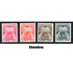 Timbres Andorre Taxe Yvert No 42-45 Type Gerbes nouveaux francs neufs * charnières 1961