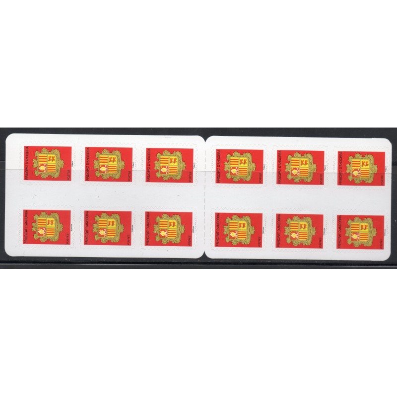 Timbres Andorre Carnet Yvert No 14 Armoiries 12 timbres neuf adhésif 2016