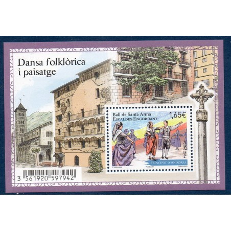 Timbres Andorre Bloc Yvert No F757 Ball de Santa Anna neuf ** 2014