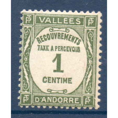 Timbre Andorre Taxe Yvert No 16 Type recouvrement neuf * charnière 1935