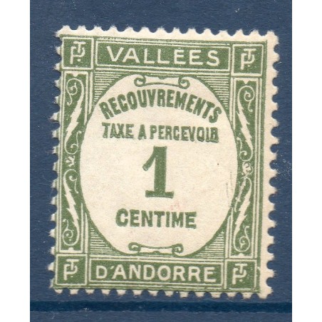 Timbre Andorre Taxe Yvert No 16 Type recouvrement neuf * charnière 1935