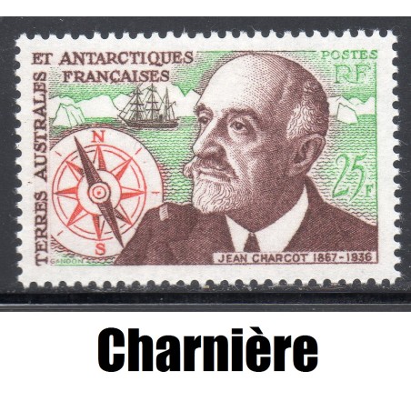 Timbre TAAF Yvert No 19 Commandant Charcot neuf * charnière 1961