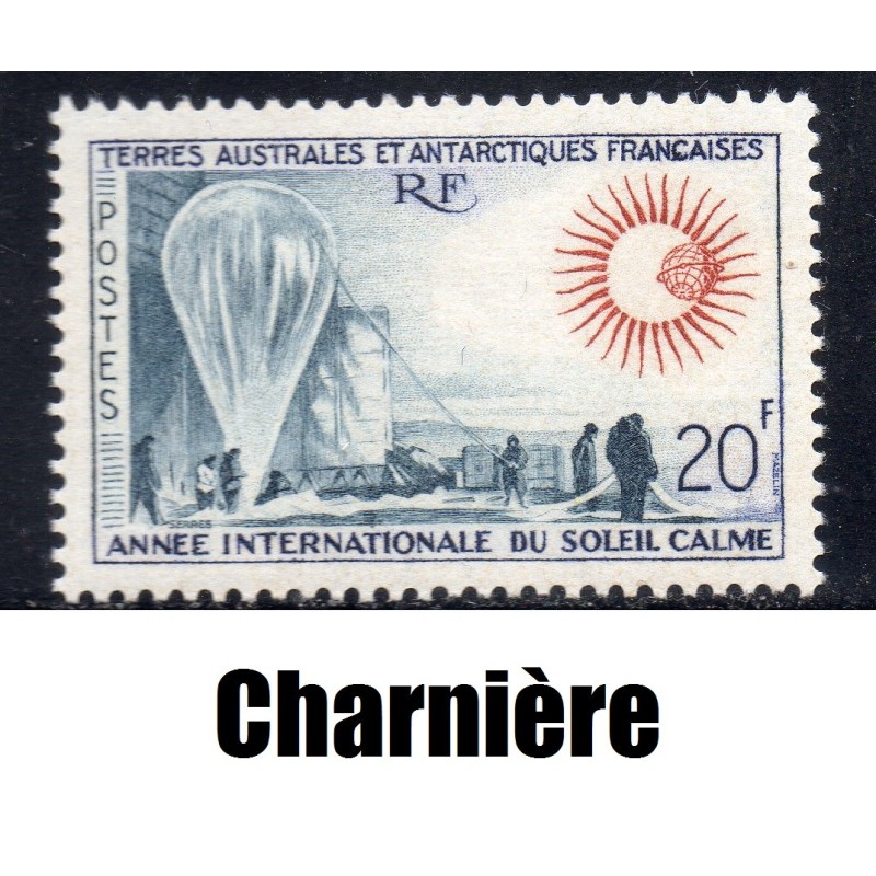 Timbre TAAF Yvert No 21 Année du soleil calme neuf * charnière 1963