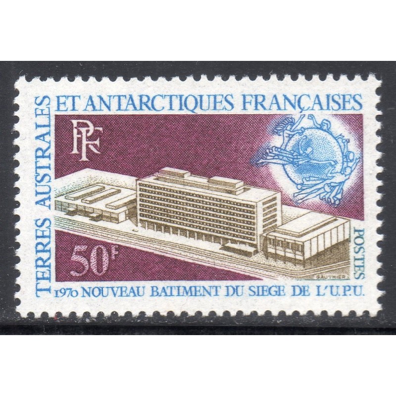 Timbre TAAF Yvert No 33 Batiment de l'UPU neuf ** 1970