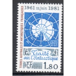 Timbre TAAF Yvert No 91 Traité sur l'antarctique neuf ** 1980