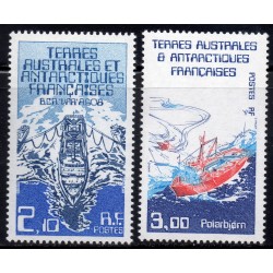 Timbres TAAF Yvert No 120-121 Mission antarctique, Navires neufs ** 1986