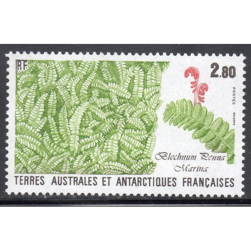 Timbre TAAF Yvert No 143 Blechnum penna marina neuf ** 1988