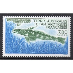 Timbre TAAF Yvert No 161 Le poisson des glaces neuf ** 1991