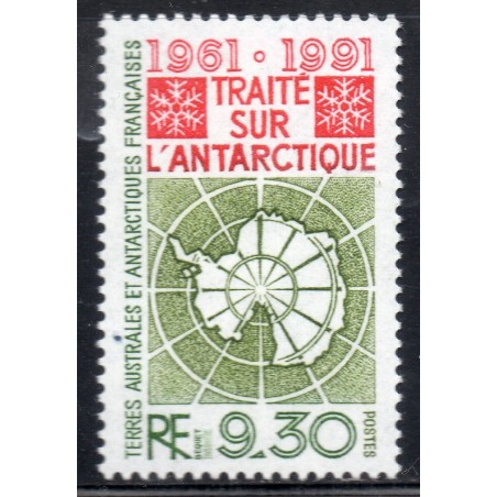 Timbre TAAF Yvert No 162 Traitée sur l'antarctique neuf ** 1991