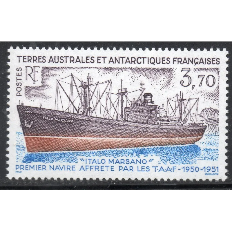 Timbre TAAF Yvert No 179 Navire Italo Marsano neuf ** 1993 Timbre TAAF Yvert No 179 Navire Italo Marsano neuf ** 1993