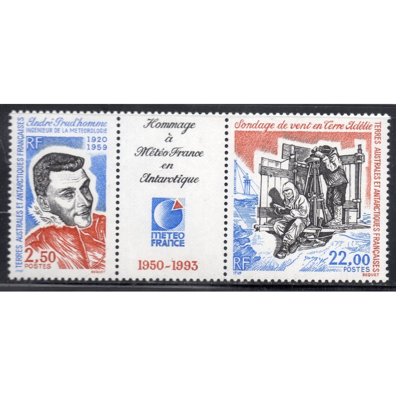 Timbres TAAF Yvert No 183A Meteo France en antarctique neufs ** 1993 Timbres TAAF Yvert No 183A Meteo France en antarctique neufs ** 1993