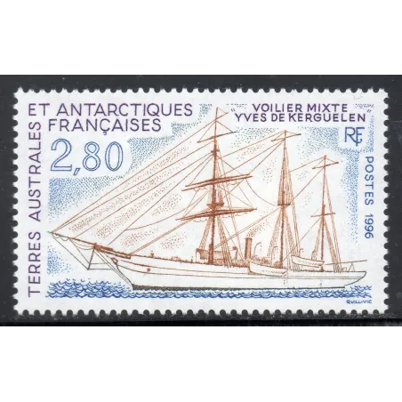 Timbre TAAF Yvert No 206 Voilier Yves de Kerguelen neuf ** 1996