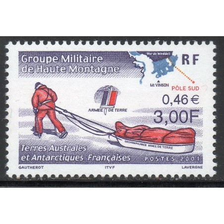 Timbre TAAF Yvert No 294 Groupe militaire de Haute Montagne neuf ** 2001