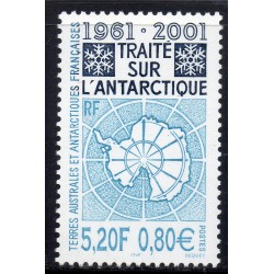 Timbre TAAF Yvert No 306 Traité sur l'antarctique neuf ** 2001