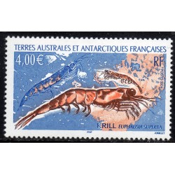 Timbre TAAF Yvert No 386 Krill neuf ** 2004