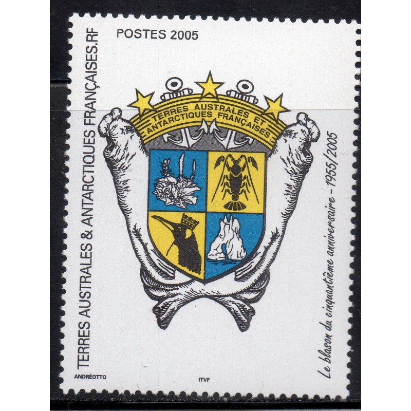 Timbre TAAF Yvert No 429 Blason du 50eme anniversaire neuf ** 2005