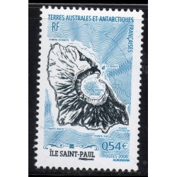 Timbre TAAF Yvert No 506 Cartographie Saint Paul neuf ** 2008