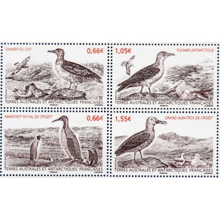 Timbre TAAF Yvert No 693-696 Oiseaux Marins Austraux neuf ** 2014