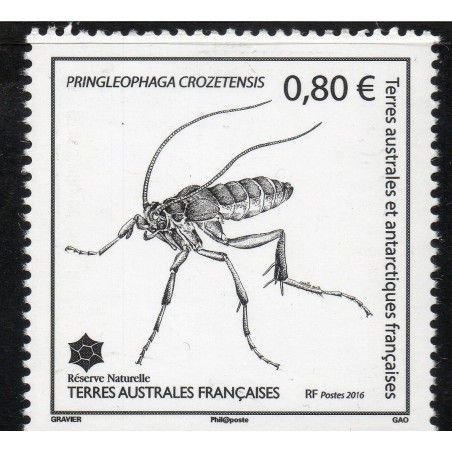 Timbre TAAF Yvert No 766 Pringleophaga crozetensis neuf ** 2016