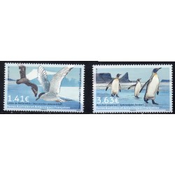 Timbre TAAF Yvert No 820-821 Oiseaux des poles conjoint Groenland neuf ** 2017