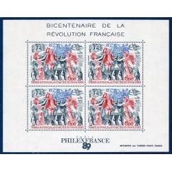 Timbres TAAF Bloc Yvert No 1 Bicentenaire révolution neuf ** 1989