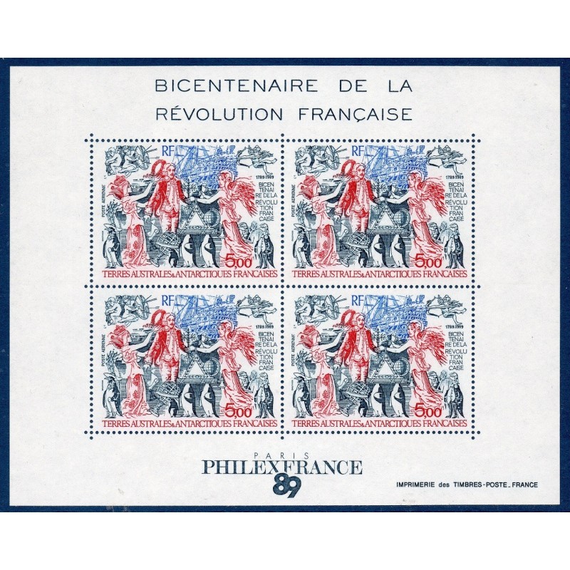 Timbres TAAF Bloc Yvert No 1 Bicentenaire révolution neuf ** 1989