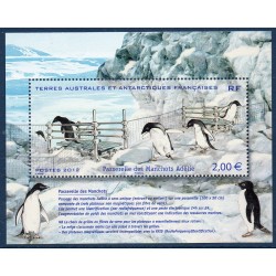 Timbres TAAF Bloc Yvert No F638 Passerelle des manchots neuf ** 2012