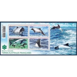 Timbres TAAF Bloc Yvert No F710 Dauphins neuf ** 2014