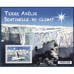 Timbres TAAF Bloc Yvert No F753 Terre Adélie, sentinelle du climat neuf ** 2015