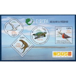 Timbres TAAF Bloc Yvert No F840 Iles éparses, faune Europa neuf ** 2017