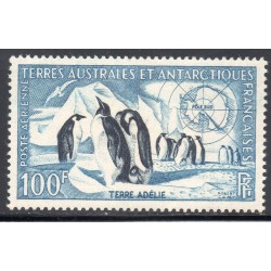 Timbre TAAF Poste aerienne Yvert 3 Manchot Empereur neuf ** 1956