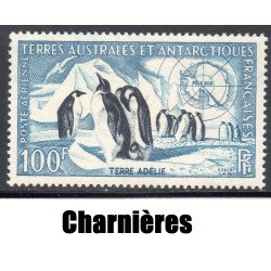 Timbre TAAF Poste aerienne Yvert 3 Manchot Empereur neuf * 1956