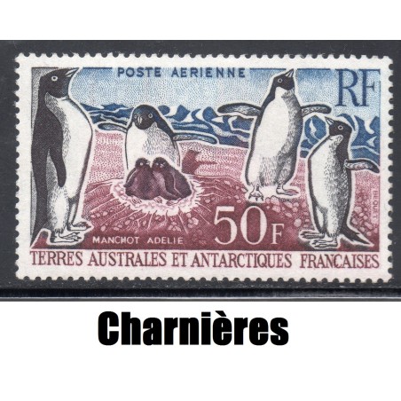 Timbre TAAF Poste aerienne Yvert 5 Manchot Adélie * 1963