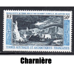 Timbre TAAF Poste aerienne Yvert 8 Decouverte de Terre Adélie neuf * 1965