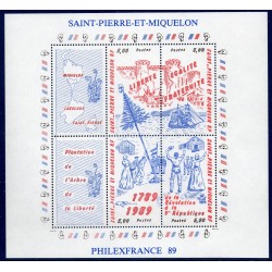 Timbres Saint Pierre et Miquelon Bloc 3 Bicentenaire révolution neuf ** 1989