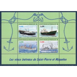 Timbres Saint Pierre et Miquelon Bloc 5 Vieux bateaux neuf ** 1996