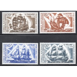 Timbre TAAF Poste aerienne Yvert 30-33 Bateaux d'expedition anciens neuf ** 1974