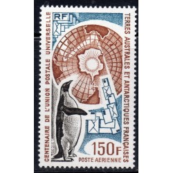 Timbre TAAF Poste aerienne Yvert 37 centenaire UPU neuf ** 1974