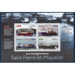 Timbres Saint Pierre et Miquelon Bloc 10 les navires transporteurs neuf ** 2004