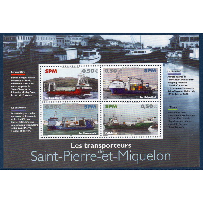 Timbres Saint Pierre et Miquelon Bloc 10 les navires transporteurs neuf ** 2004