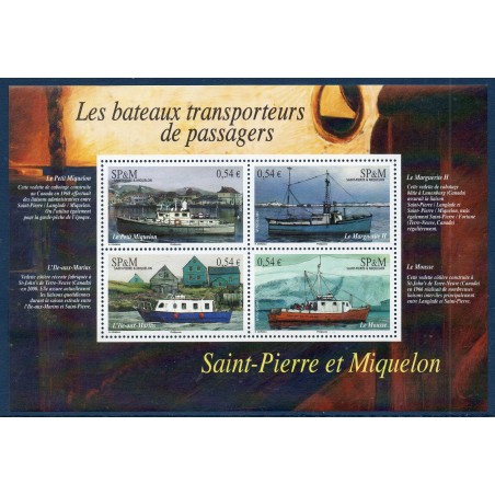 Timbres Saint Pierre et Miquelon Bloc 12 les bateaux transporteurs neuf ** 2007