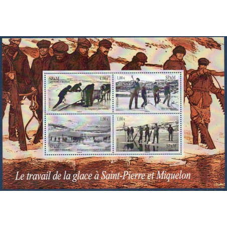 Timbres Saint Pierre et Miquelon Bloc 13 le travail de la glace neuf ** 2008