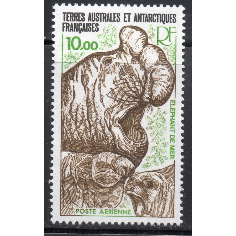 Timbre TAAF Poste aerienne Yvert 55 Elephant de mer neuf ** 1978