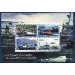 Timbres Saint Pierre et Miquelon Bloc 17 Bateaux d'assistance neuf ** 2011