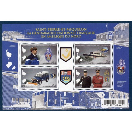 Timbres Saint Pierre et Miquelon Bloc f1142 La gendarmerie nationale neuf ** 2015