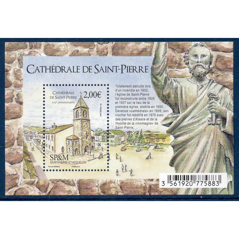 Timbres Saint Pierre et Miquelon Bloc f1196 Cathédrale Saint pierre neuf ** 2017